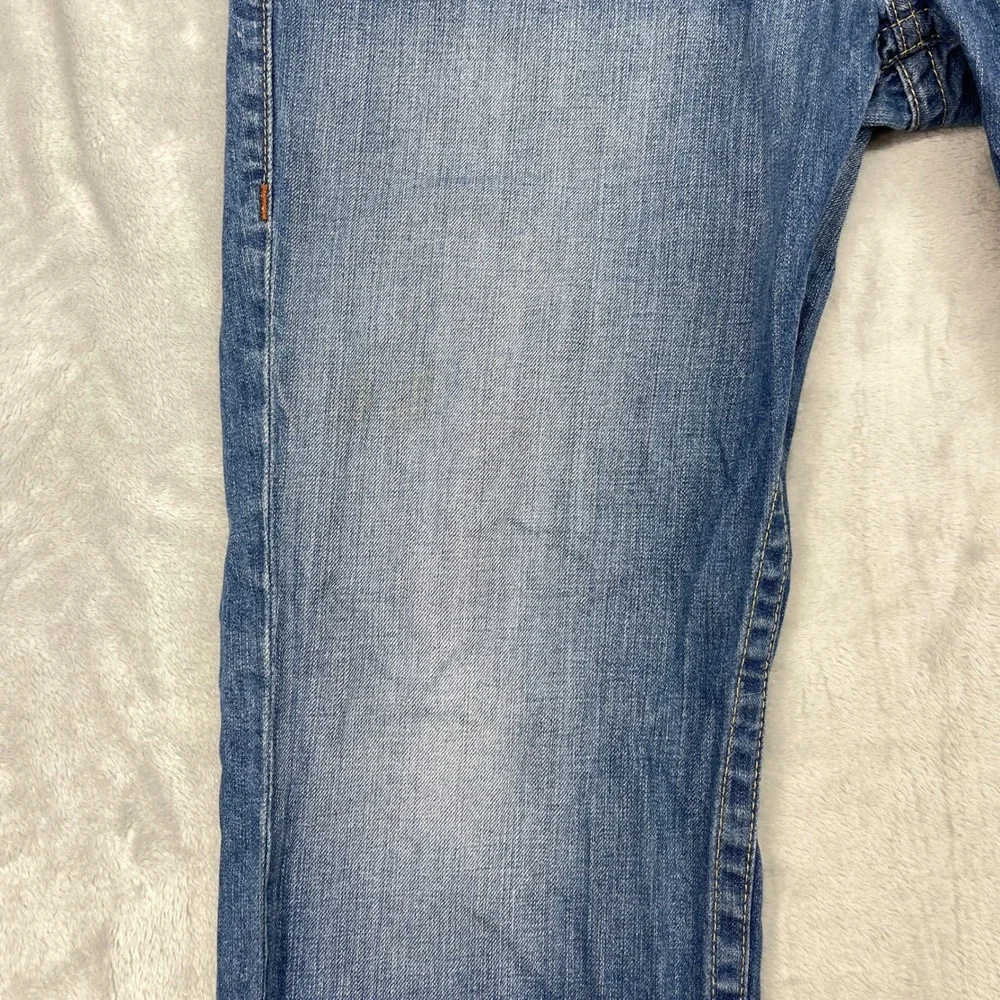 True Religion Straight Leg Jeans Mens 40x32 Blue Medium Wash Distressed Y2K